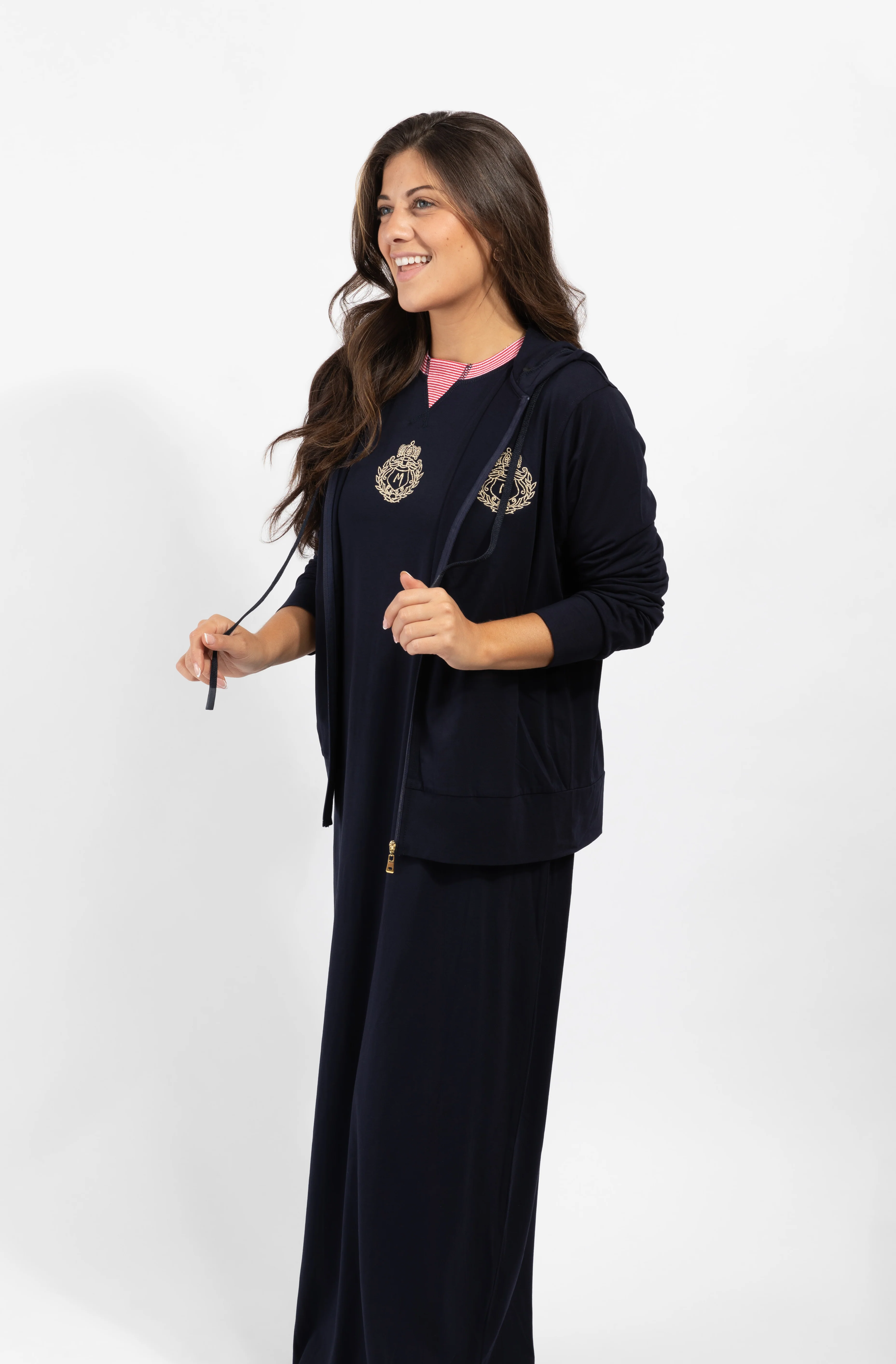 Black With Red Striped Neck Nightgown - Image 3
